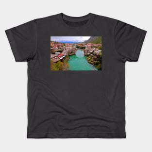 Mostar. View from the top of the Minaret. Kids T-Shirt